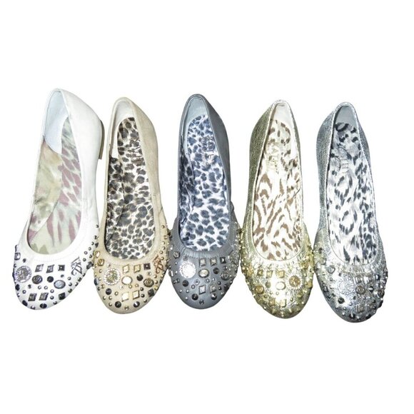 Kathy Van Zeeland Ray Me Ballerina Flats Charm Detail studded ballet flats 7.5 - Picture 2 of 5